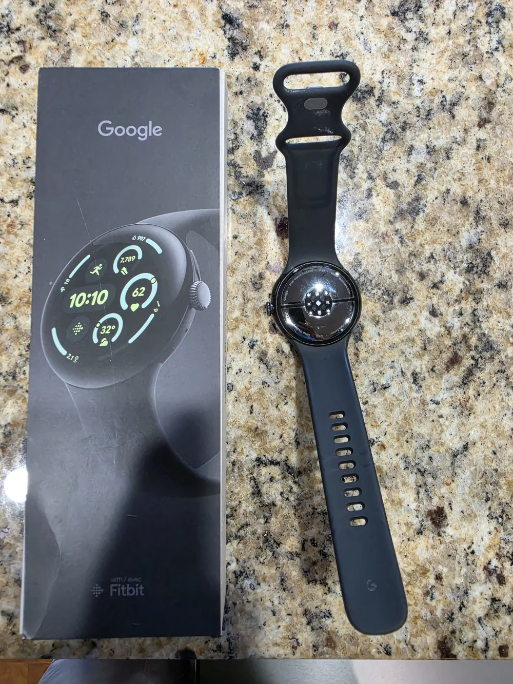 Google Pixel Watch - Black Smartwatch with Silicone Band